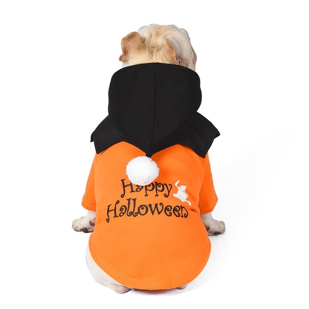 Lustiger zweiteiliger Pullover und Schal mit Halloween-Kürbis für Hunde