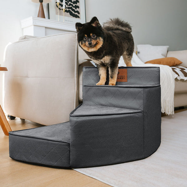 Luxe wasserabweisende Kunstleder abziehbare spiralförmige Haustiertreppe - StepEase