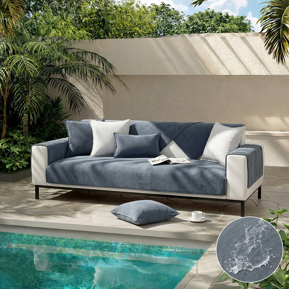 Wasserdichter Anwuchsverhindernder Outdoor Sofabezug aus Chenille mit Fischgrätenmuster