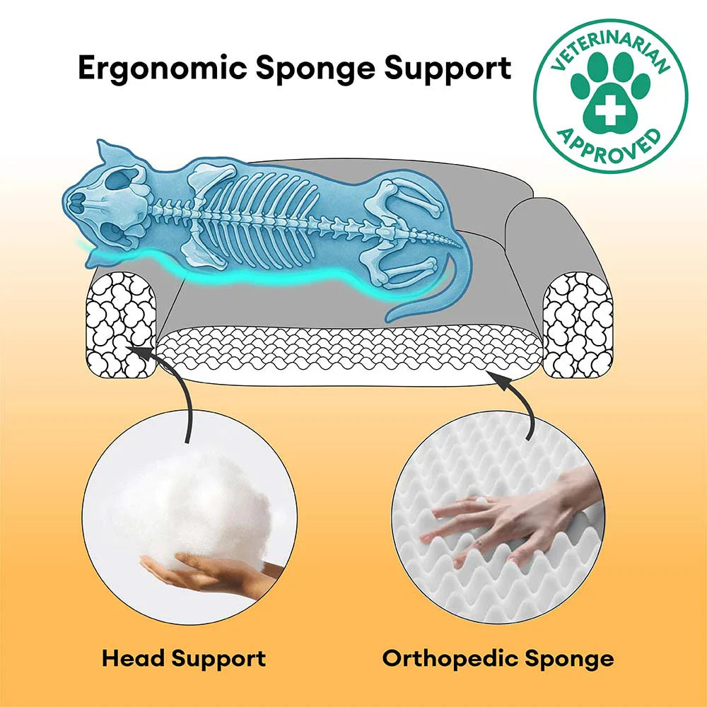 Fluffiges Plüsch-Orthopädisches Waschbares Bolster-Hundebett - ComfyPaws