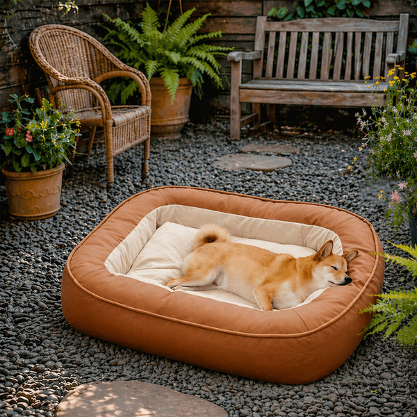 Wasserdichtes Antihaftbeschichtetes PU-Leder Kratzfestes outdoor Hundebett mit vollem Support