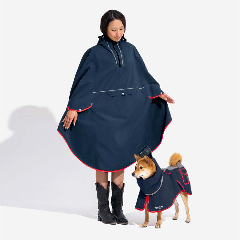Verstellbarer Reflektierender Wasserdichter Regenmantel mit Tasche für Hunde und Menschen