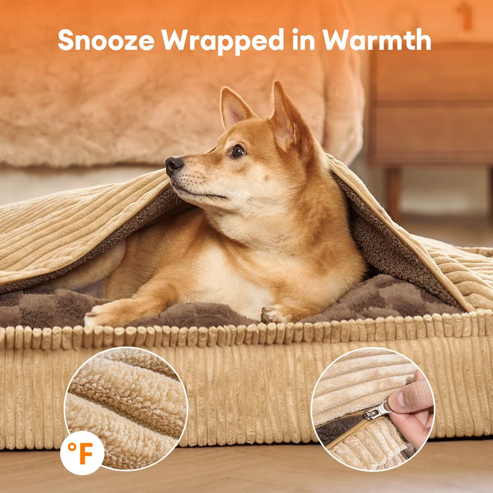 Fluffy Warm Abnehmbare Orthopädische Hundebett - Checker Cocoon