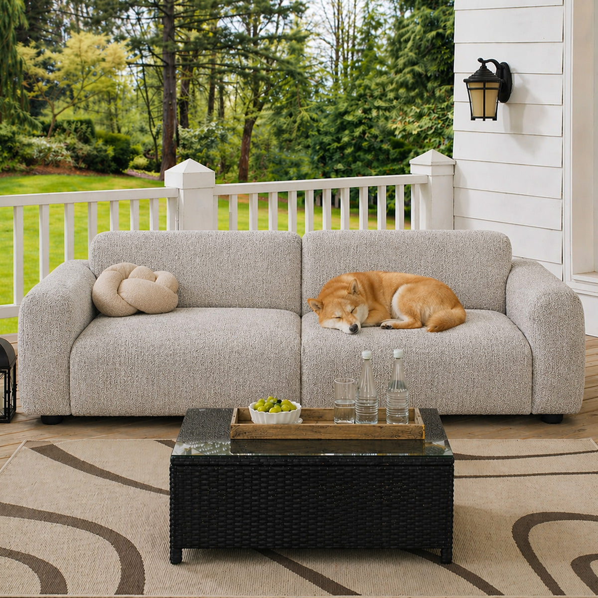 Antikratzer vollständig Elastischer Eleganter Chenille Outdoor Sofaüberzug für alle Jahreszeiten