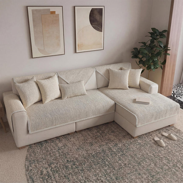 Wasserfest Antimikrobiell Einfaches Chenille-Gewebe Kratzfest Sectional Sofa-Bezug