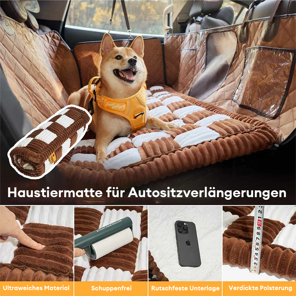 Gemütliche Karo-Rutschfeste Hundebettmatte für Sitzverlängerung im Auto