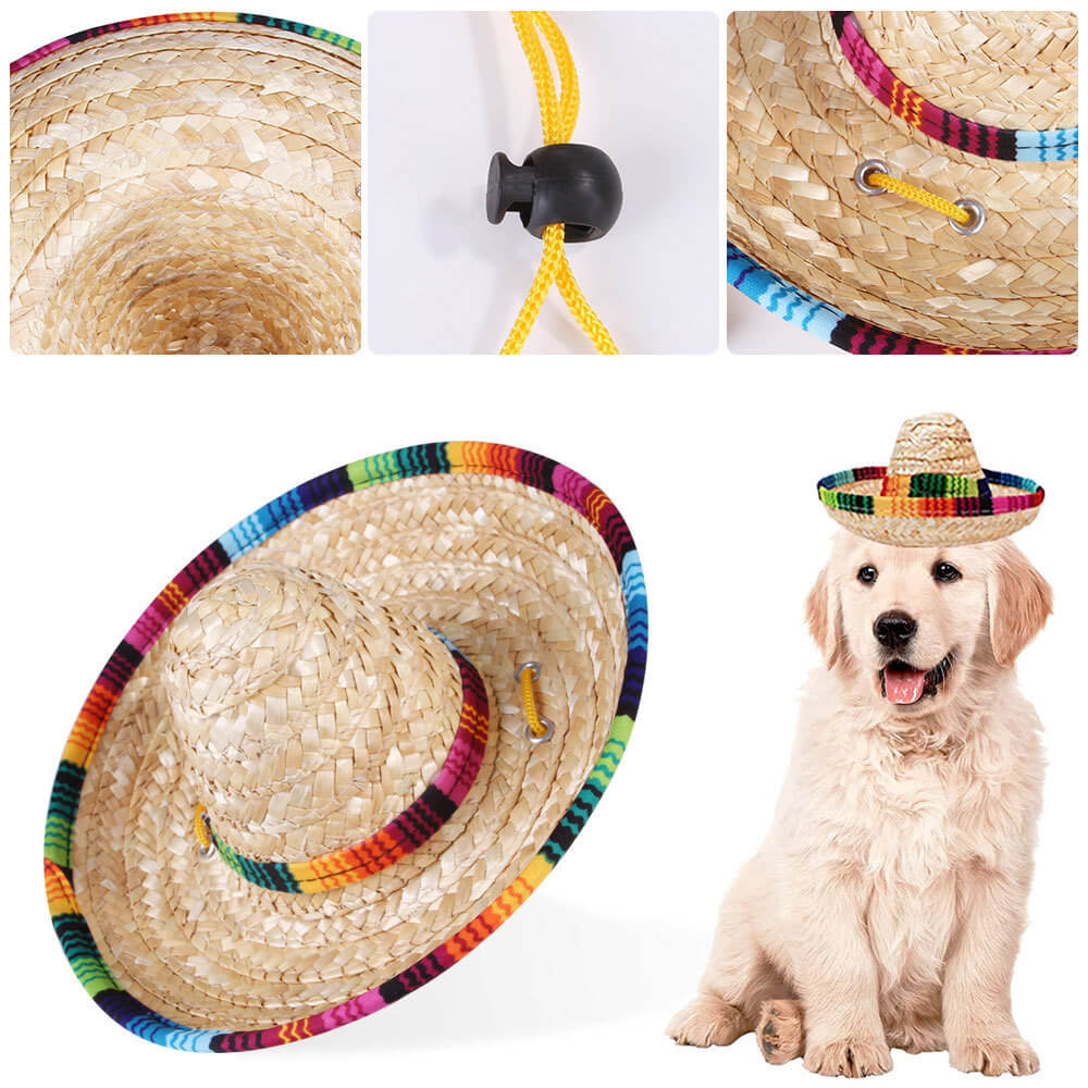 Fiesta-Katzenkostüm-Set – Sombrero und Bandana für Katzen und kleine Hunde