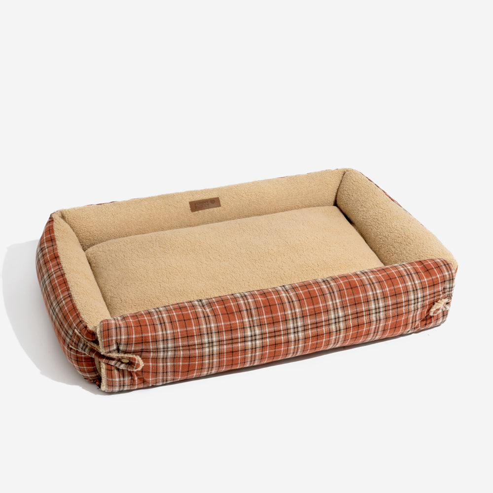 Große Waschbare Hundebettdecke im Vintage-Tartan-Stil Faltbar – Avocuddle