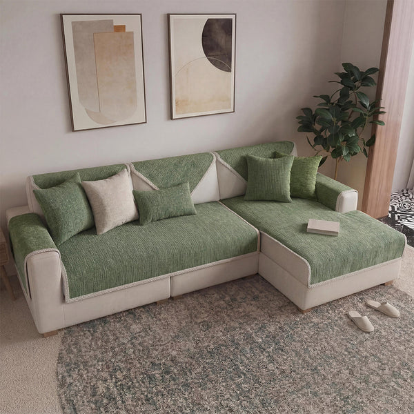 Wasserfest Antimikrobiell Einfaches Chenille-Gewebe Kratzfest Sectional Sofa-Bezug