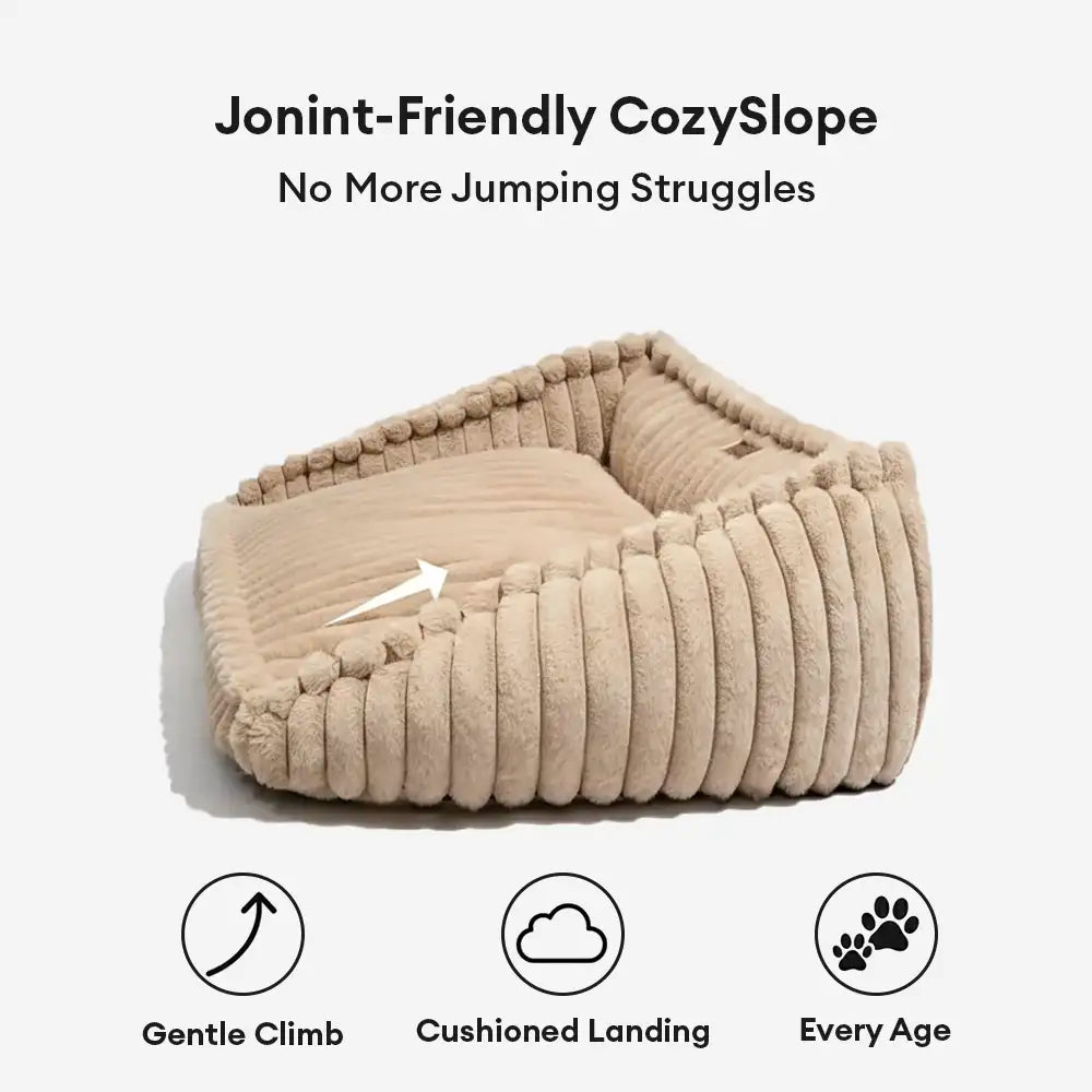 Orthopädisches Plüsch-Hundesofa mit abnehmbarem Keilpolster – CozySlope