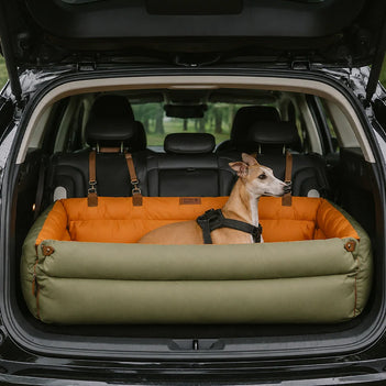 Großes Deluxe Hundesitz-Boosterbett aus Kunstleder - Roadtrip