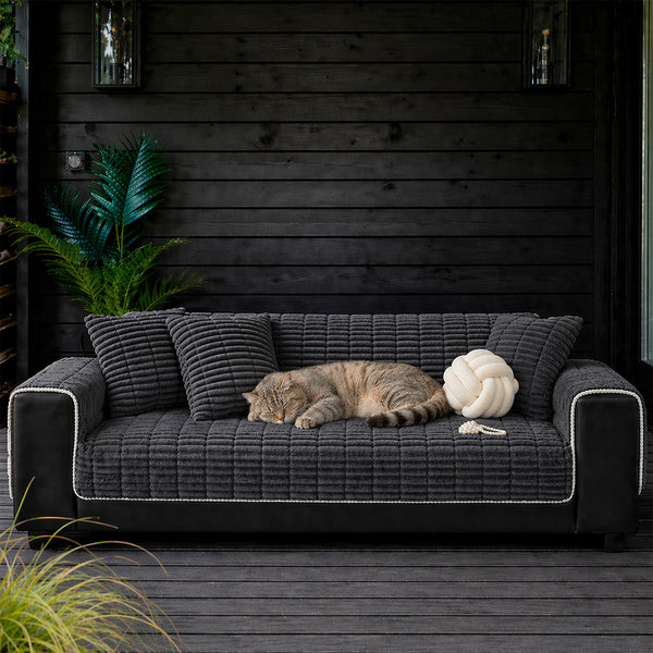 Einsitzer Bequemer Fleece Outdoor Sofa Schutzhülle Rutschfeste Couchbezug