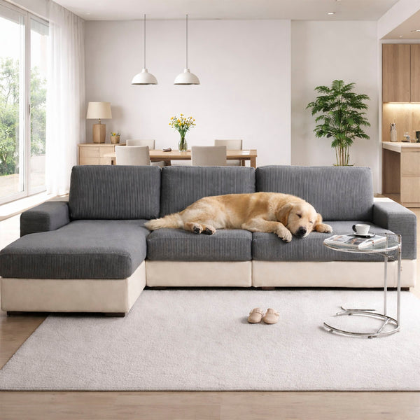 Kratzfester Elastischer Sofabezug aus Cord mit Vertikalen Streifen