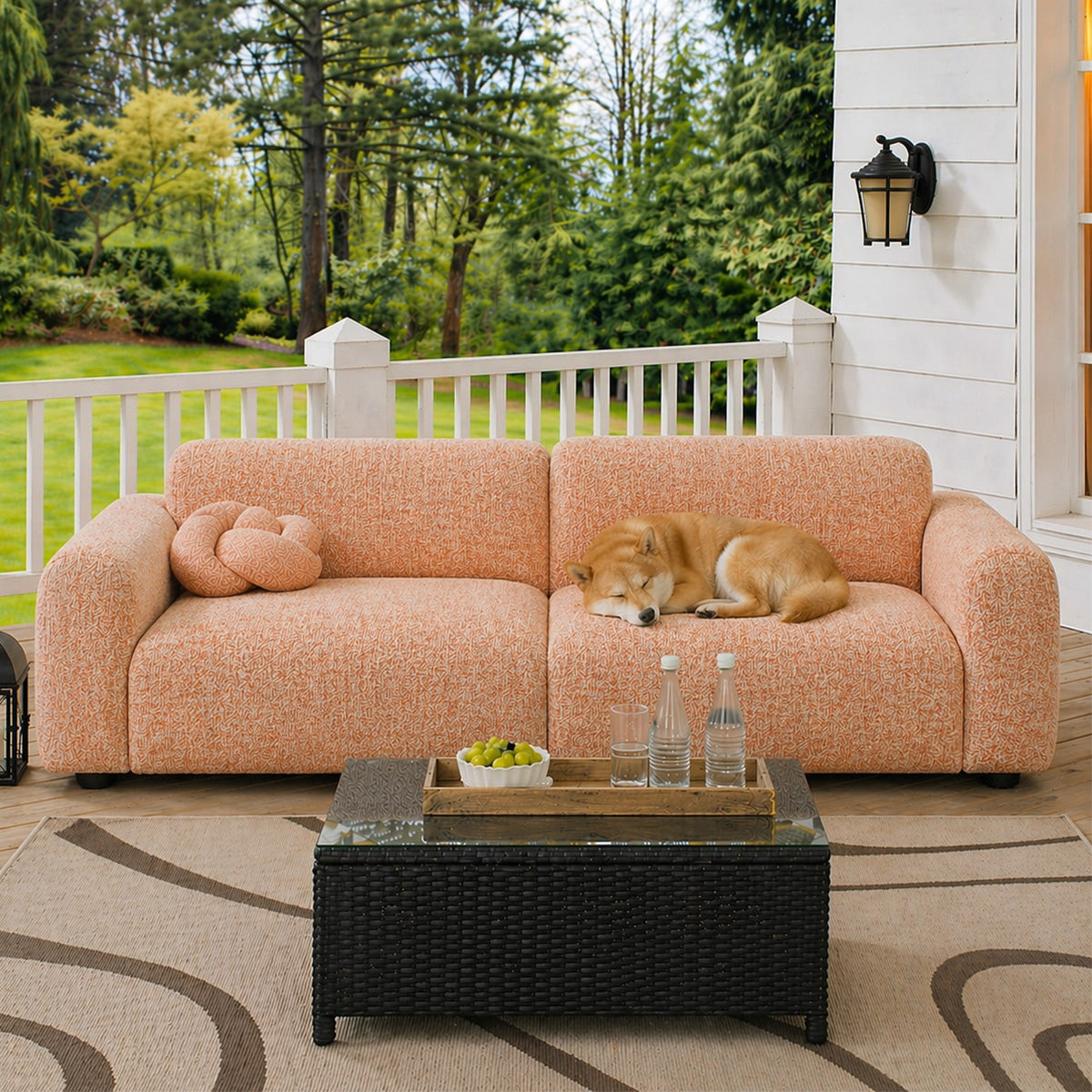 Antikratzer vollständig Elastischer Eleganter Chenille Outdoor Sofaüberzug für alle Jahreszeiten