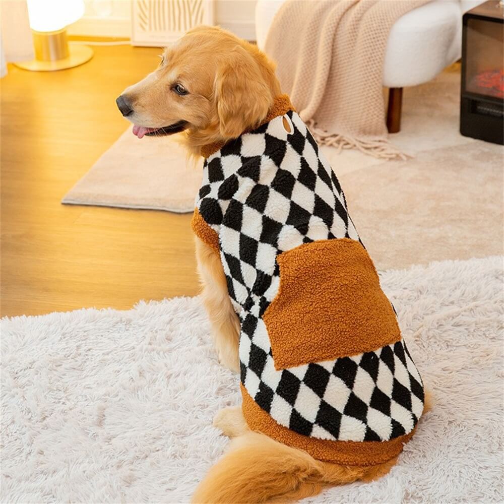 Gemütlicher Argyle-Hundepullover mit Tasche – in zwei Farben erhältlich