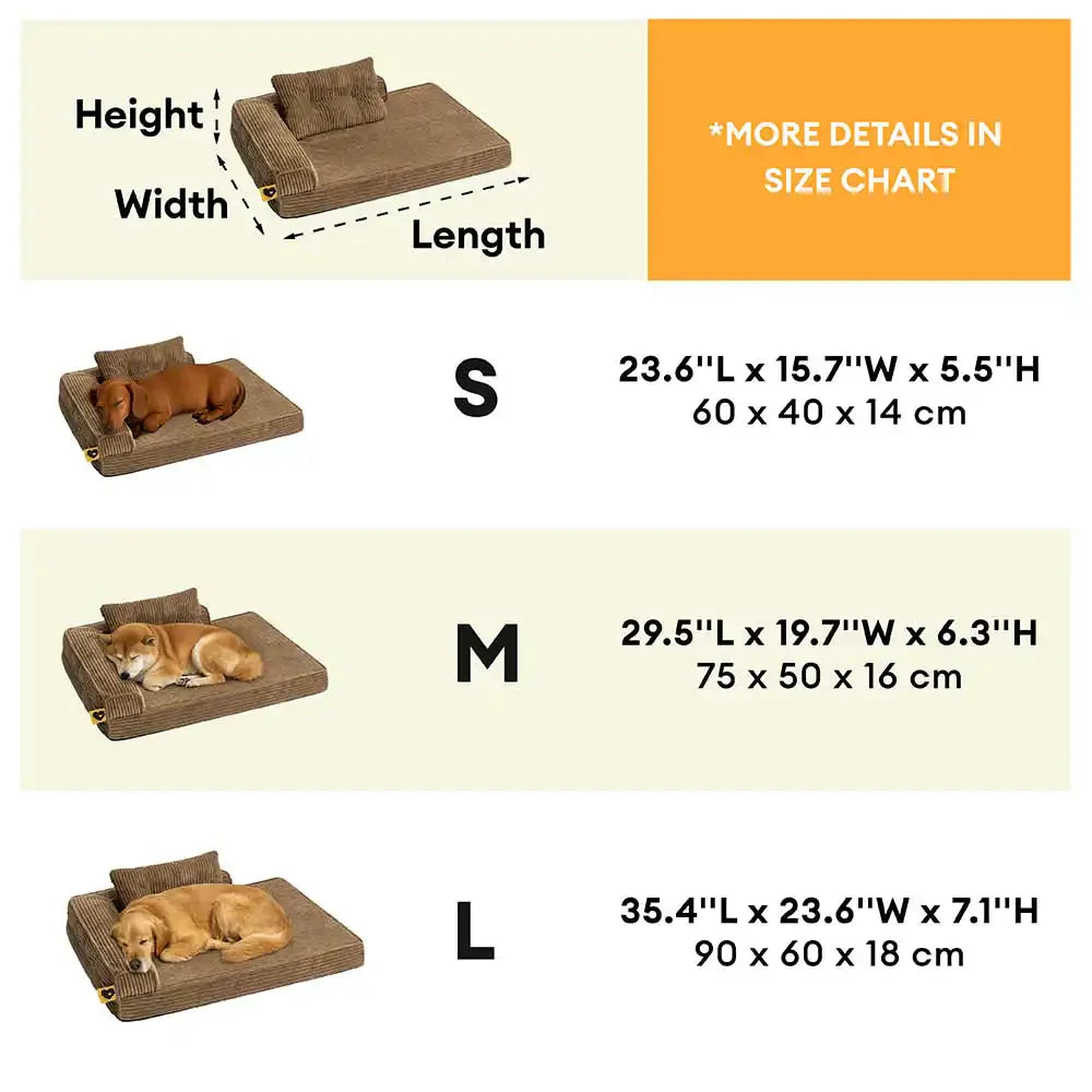 Cordura kratzfestes, abnehmbares orthopädisches Hundebett mit Kissen – ComfySofa