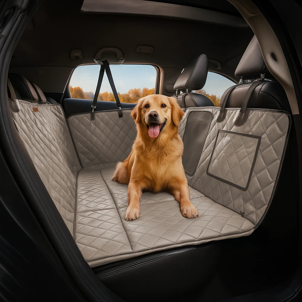 Premium Kunstleder wasserabweisend Hängematte Hund Autositz Abdeckung - RideProtector