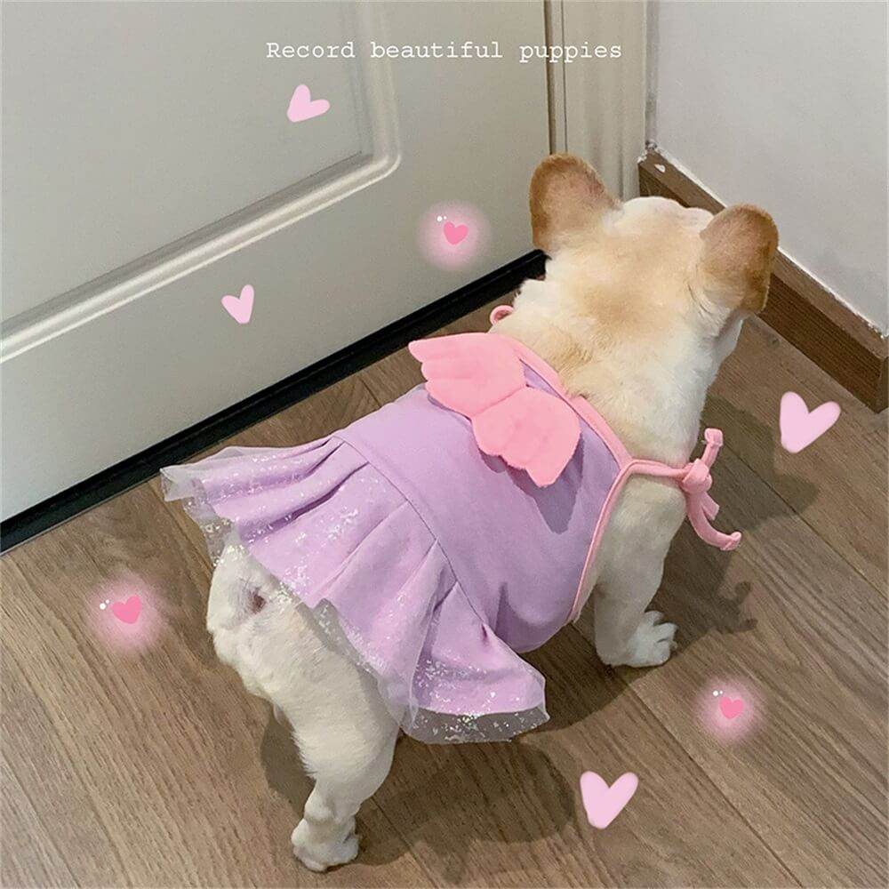 Bezauberndes Hundekleid mit Engelsflügeln