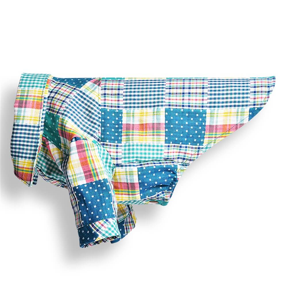 Rot & Blau Patchwork Plaid Hund Shirt - klassische und gemütliche Haustier Bekleidung