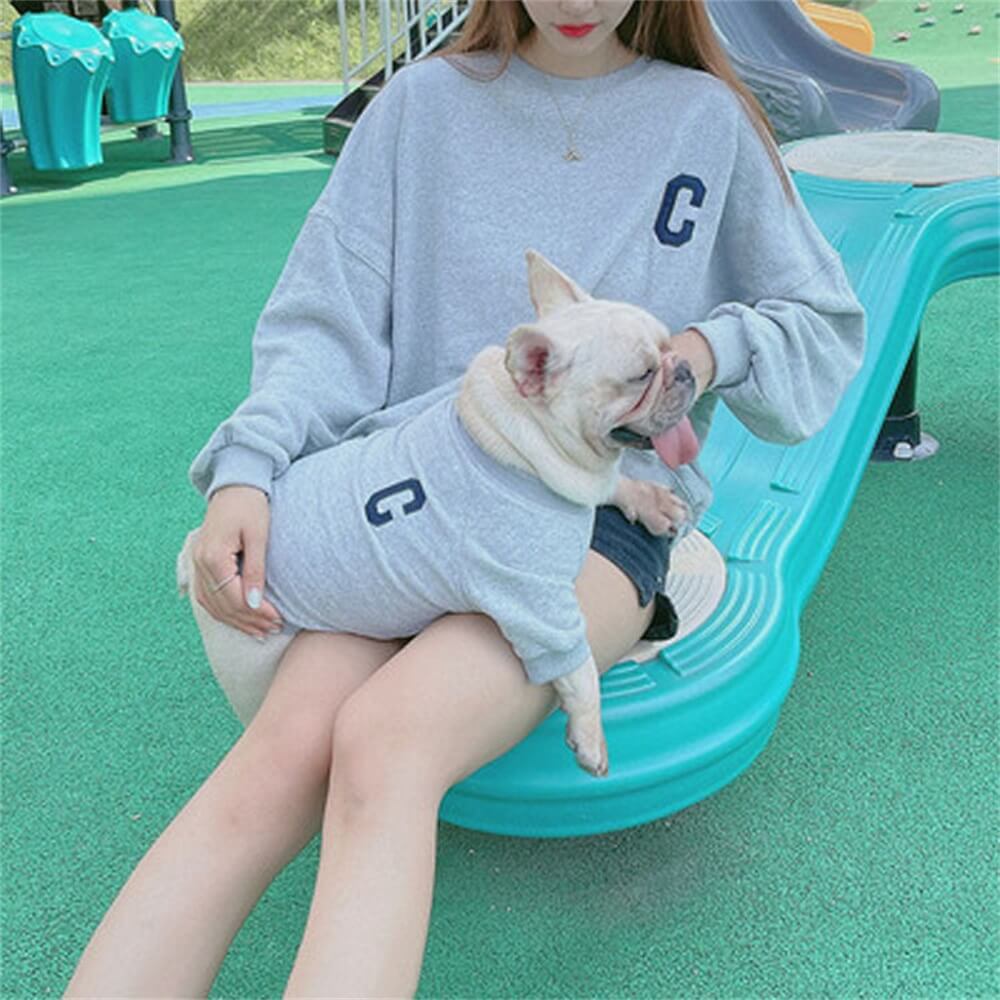 Haustierkleidung Hundefamilie Stil Buchstaben Besticktes Sweatshirt