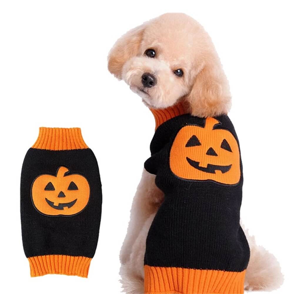 Halloween-Haustierpullover | Warme und gemütliche Hundekleidung mit Halloween-Muster