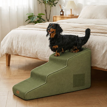 Chenille Extra Breite Rutschfeste Abnehmbare Schwamm Haustiertreppen - Haustierfreundliches Schlafzimmer