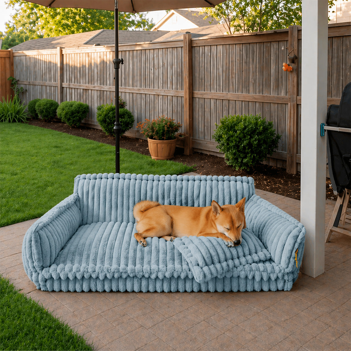 Großes waschbares flauschiges orthopädisches weiches Hundekissen für draußen - Snoozy Dream Hundesofa