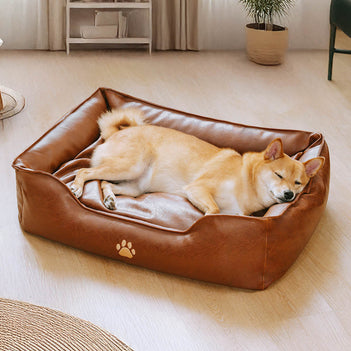 Luxuriöses wasserfestes Hundesofa mit abnehmbaren Kunstlederbezug