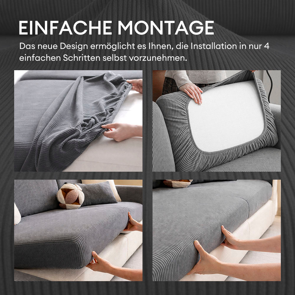 Kratzfester Elastischer Sofabezug aus Cord mit Vertikalen Streifen