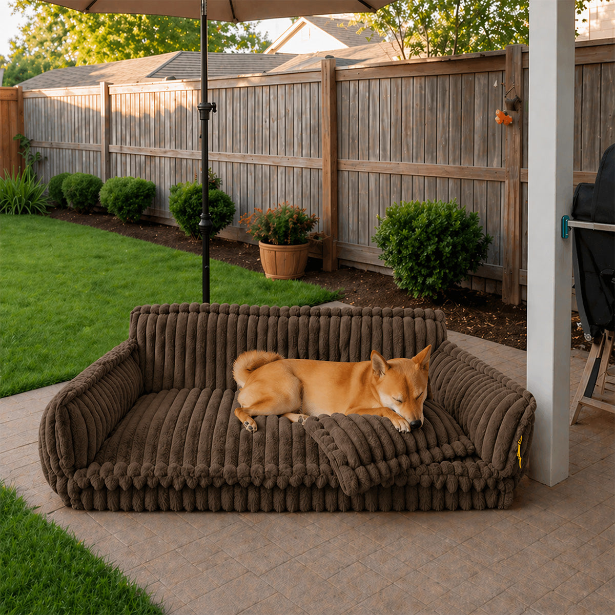 Großes waschbares flauschiges orthopädisches weiches Hundekissen für draußen - Snoozy Dream Hundesofa