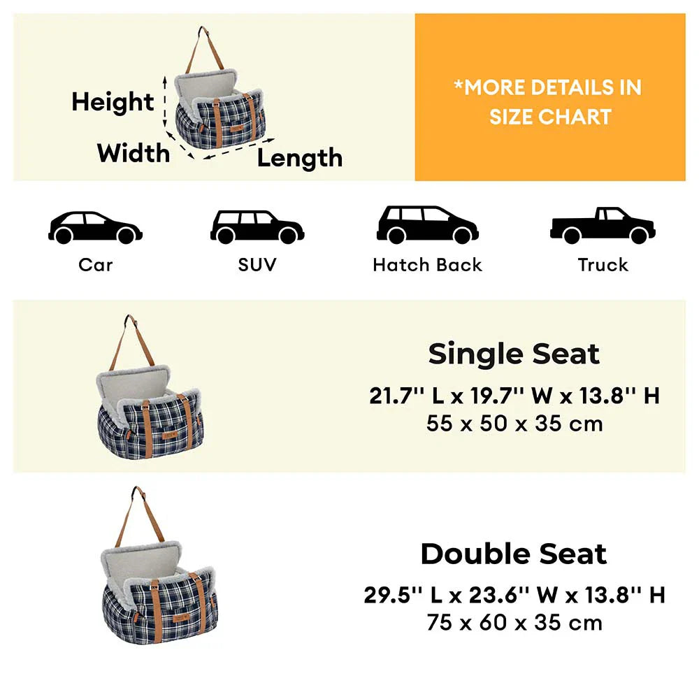 3 in 1 Flauschiger Warmer Sicherer Hund Booster Autositzbett - Winter Cruiser