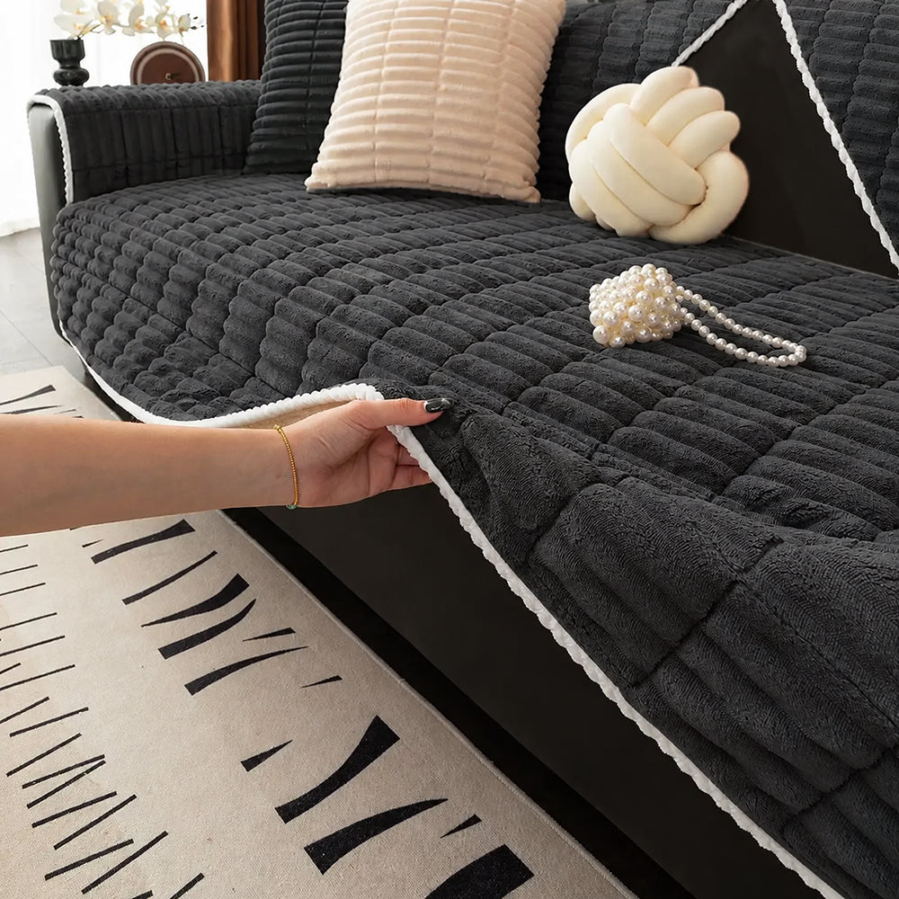 Wasserfeste gemütliche Fleece-Sofa-Schutz rutschfeste Sofabezug