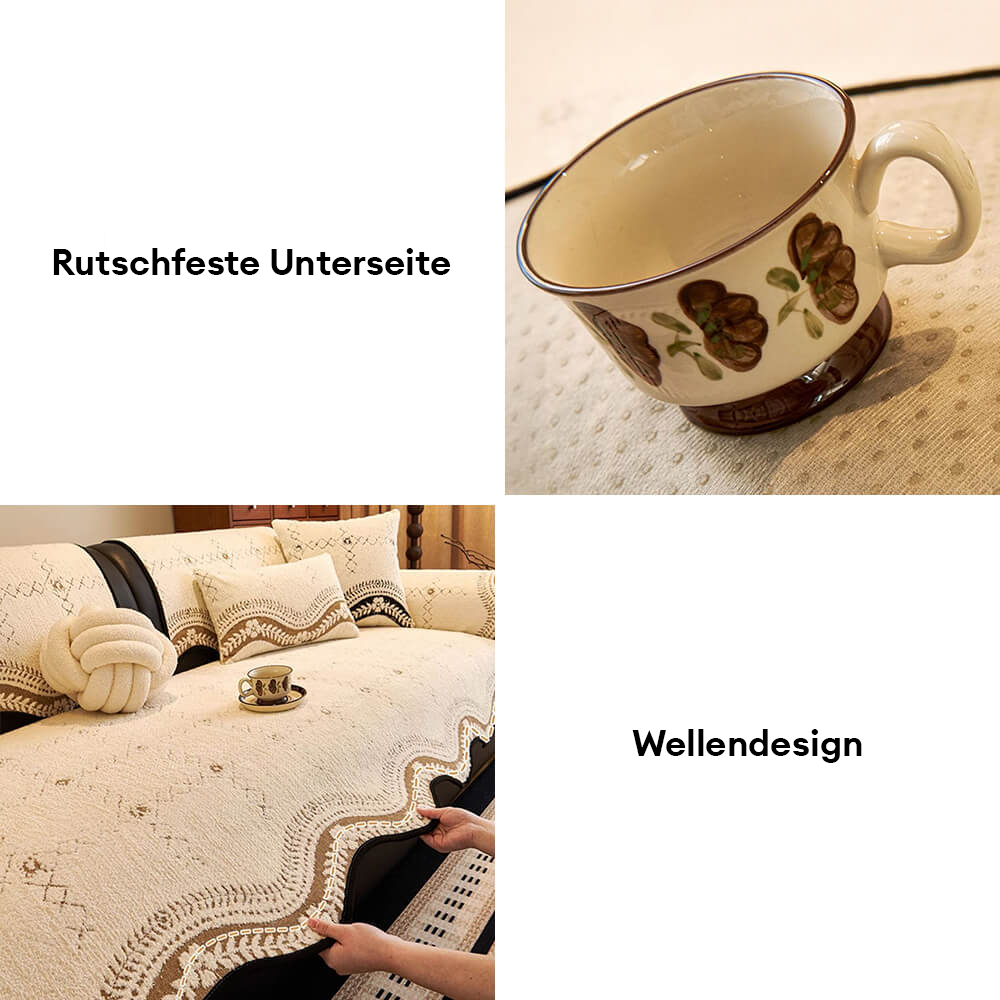 Wellenmuster Anti-Kratz Plüsch Sofabezug
