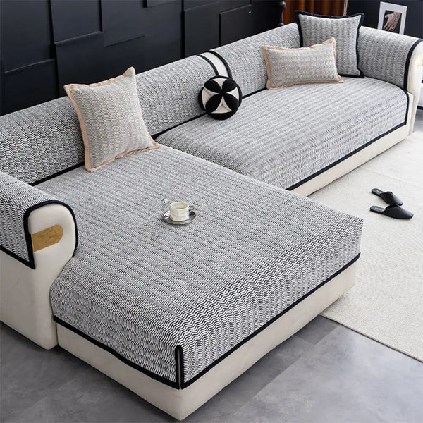 Alljahres-Chenille atmungsaktive Sofa-Schutzhülle rutschfest