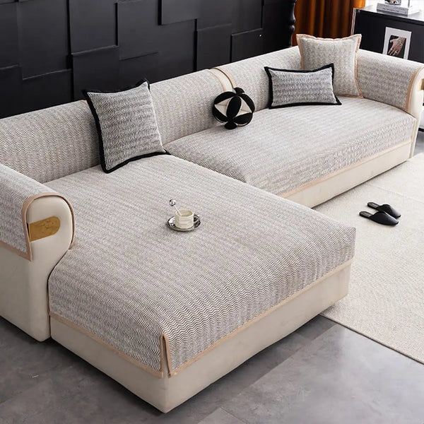 Alljahres-Chenille atmungsaktive Sofa-Schutzhülle rutschfest
