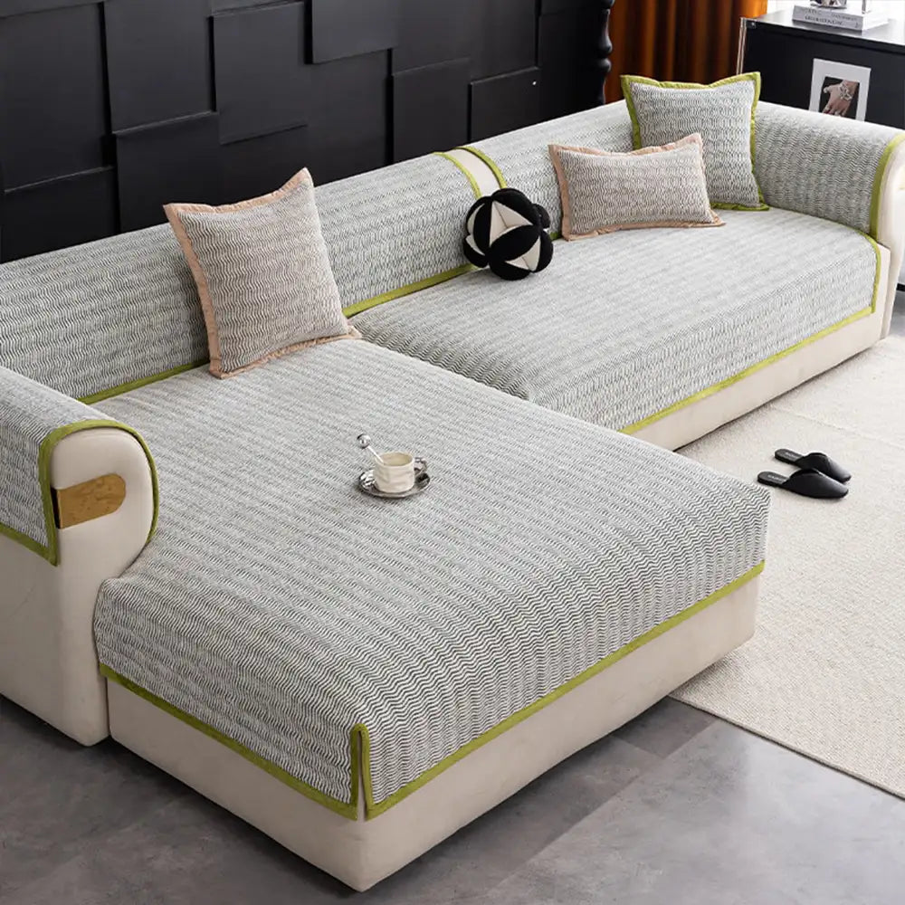 Alljahres-Chenille atmungsaktive Sofa-Schutzhülle rutschfest