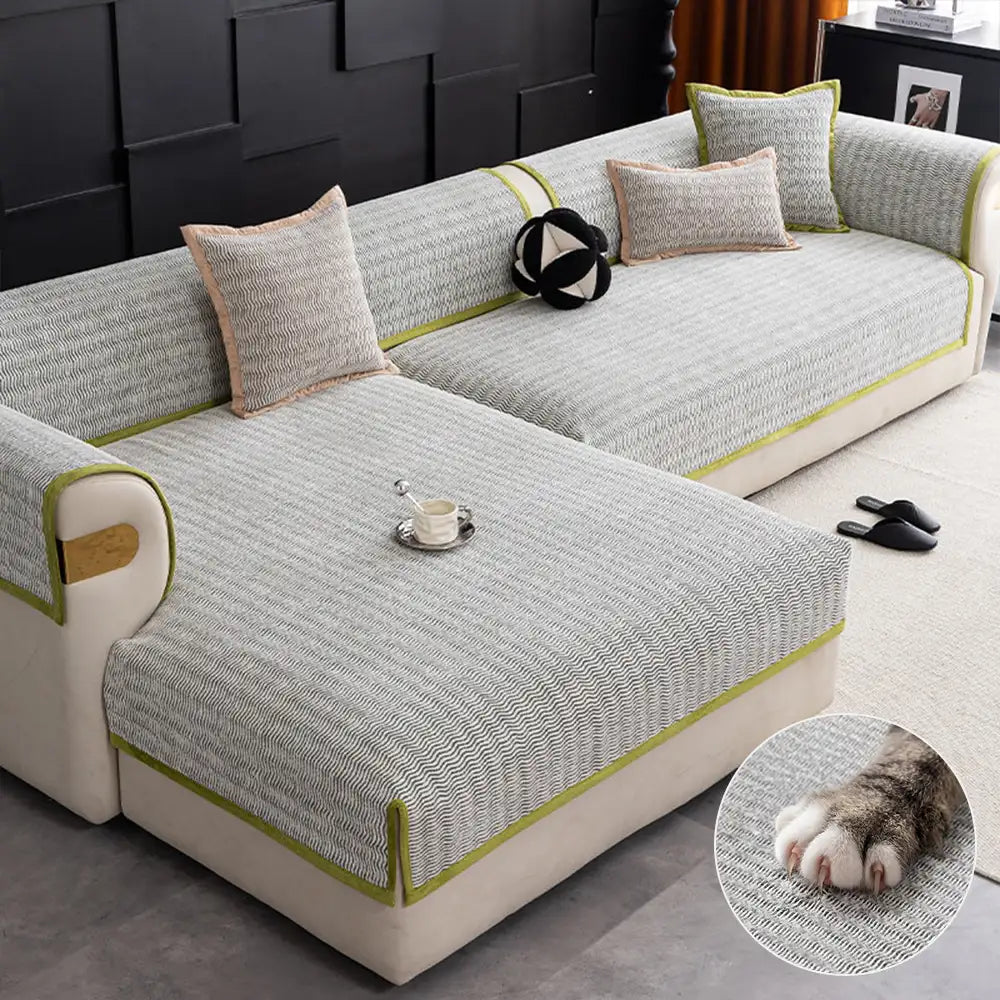 Alljahres-Chenille atmungsaktive Sofa-Schutzhülle rutschfest