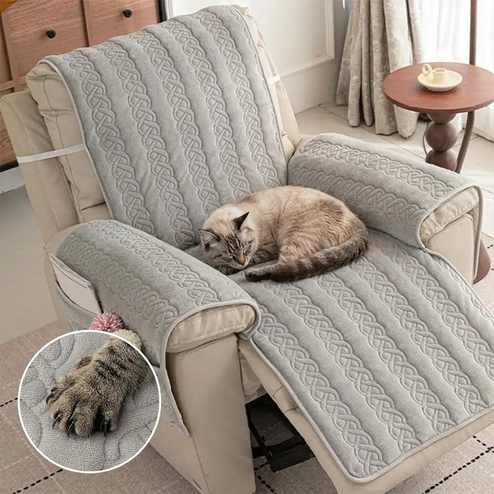 Alljahres-Scratch-Resistant Rutschfeste Recliner -Hülle mit elastischen Riemen