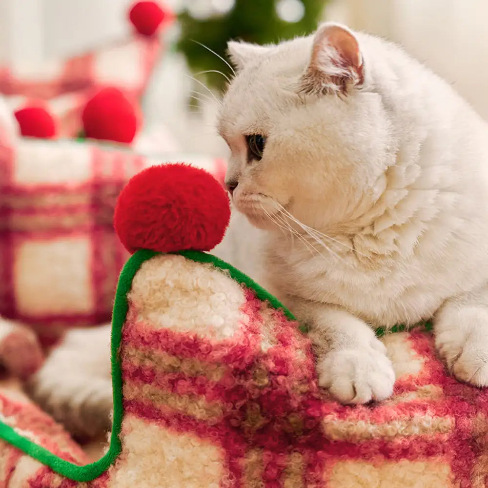 Vergnügungspark Mode Karierter Verdickter Plüsch Hundesofa-Bett