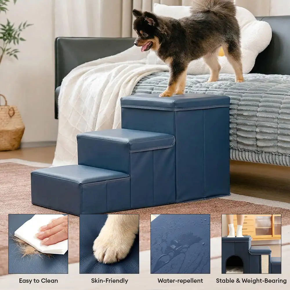 Arthritis-freundliche multifunktionale faltbare rutschfeste Hundetreppe mit Stauraum und Wohnung