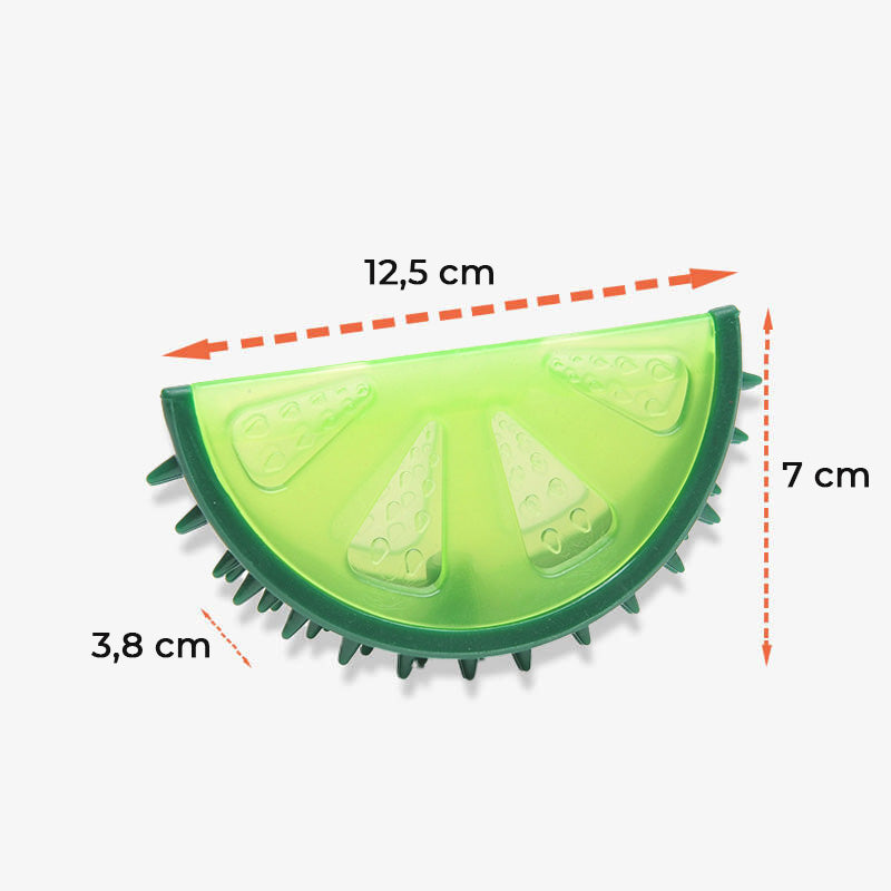 Beißspielzeug aus Gummi mit Wasserfüllung in Form einer gefrorenen Frucht für Hunde