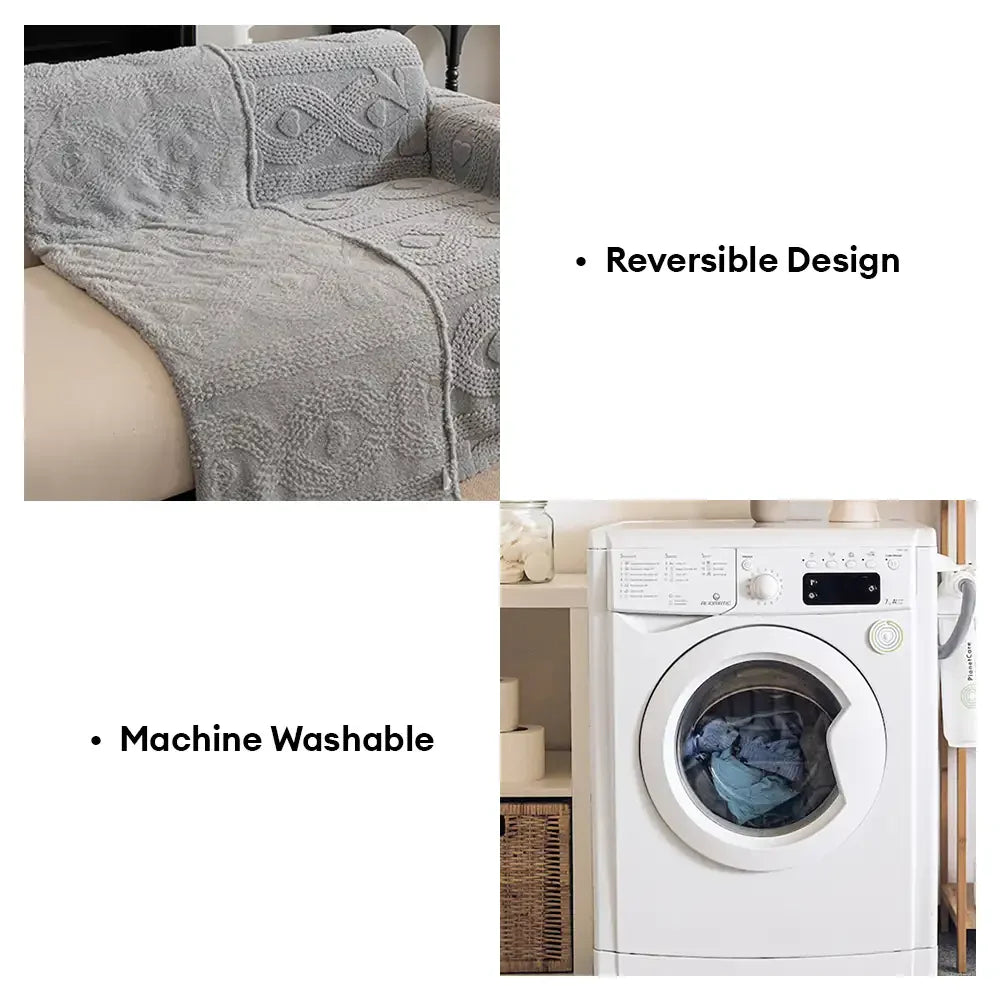 Schleifen-Jacquard-Plüsch multifunktionale Sofadecke Couchbezug