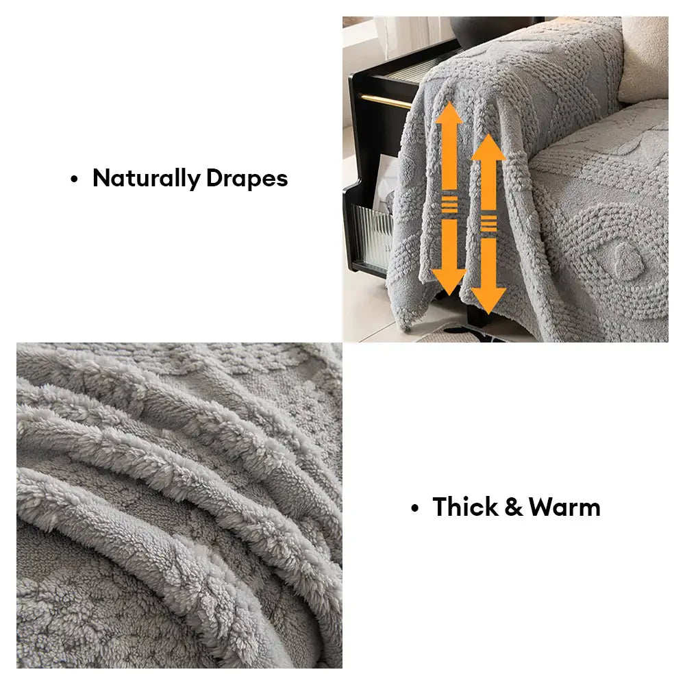 Schleifen-Jacquard-Plüsch multifunktionale Sofadecke Couchbezug