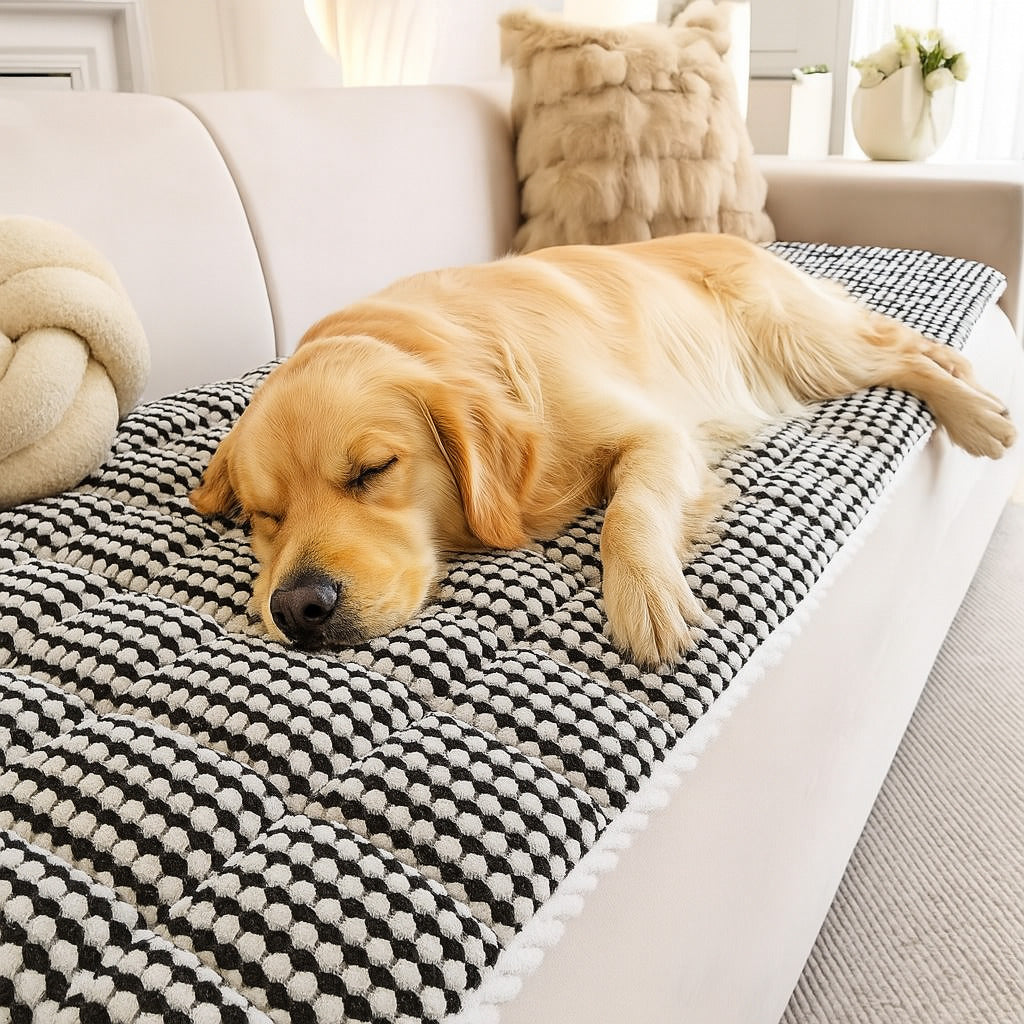 Dickes, gepolstertes, rutschfestes, plüschiges Punkt-Haustierfreundliches Sofa-Überzug.