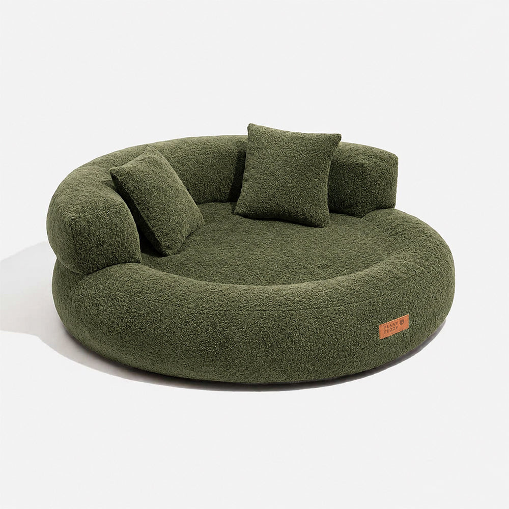 Luxe Diamond Velvet Abnehmbares Orthopädisches Donut-Hundebett mit Kissen - DreamNest