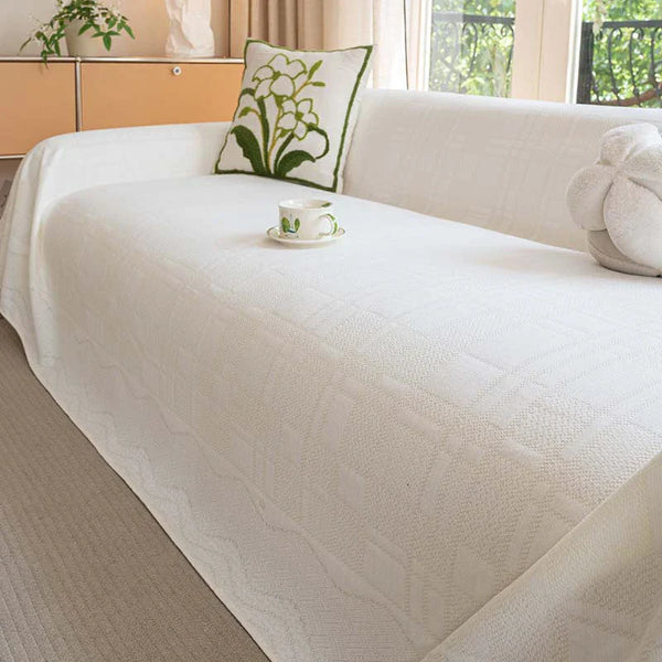 Karo-Muster Atmungsaktive Chenille Sofa-Schutz-Husse