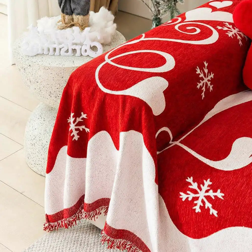 Weihnachtsdekoration Chenille Abriebfeste Sofa-Decke Couchbezug