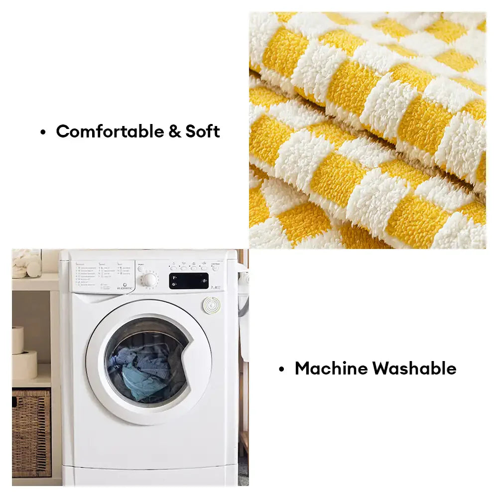 Klassische Schachbrett-Muster Plüsch bequemer, kratzfester, rutschfester Sofaüberzug