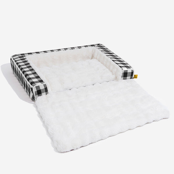 Erweiterbares Waschbares Klassisches Kariertes Ergonomisches Hundebett zum Beruhigen
