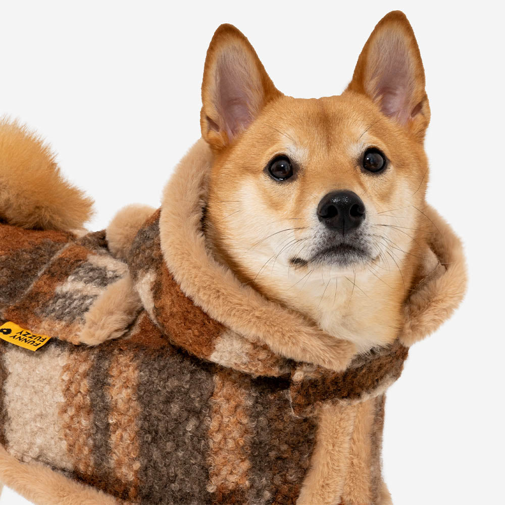 Klassischer Karierter Warmer Poncho für Mensch und Hund - Festliche Begleiter